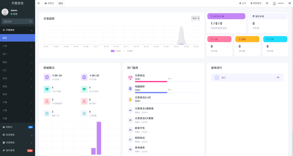 【最新】宇鹿家政小程序系统v1.1.3高级版源码全开源 【最新】宇鹿家政小程序系统v1.1.3高级版源码全开源
