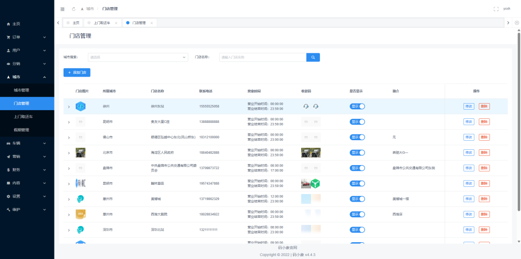 【全开源】码小象租车系统源码+uniapp前端